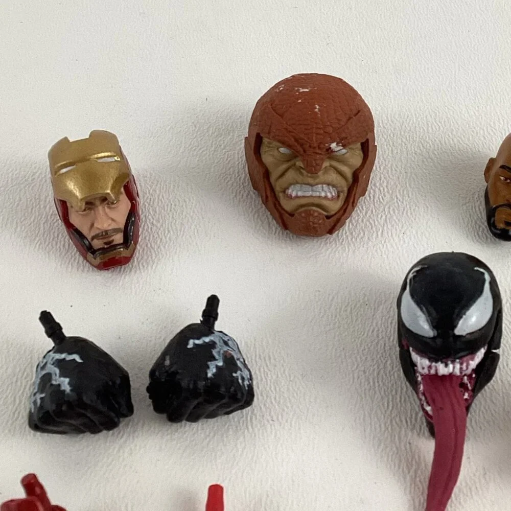 Marvel Legends Heads Hands Venom Iron Man Action Figure Parts Spider-Man Lot